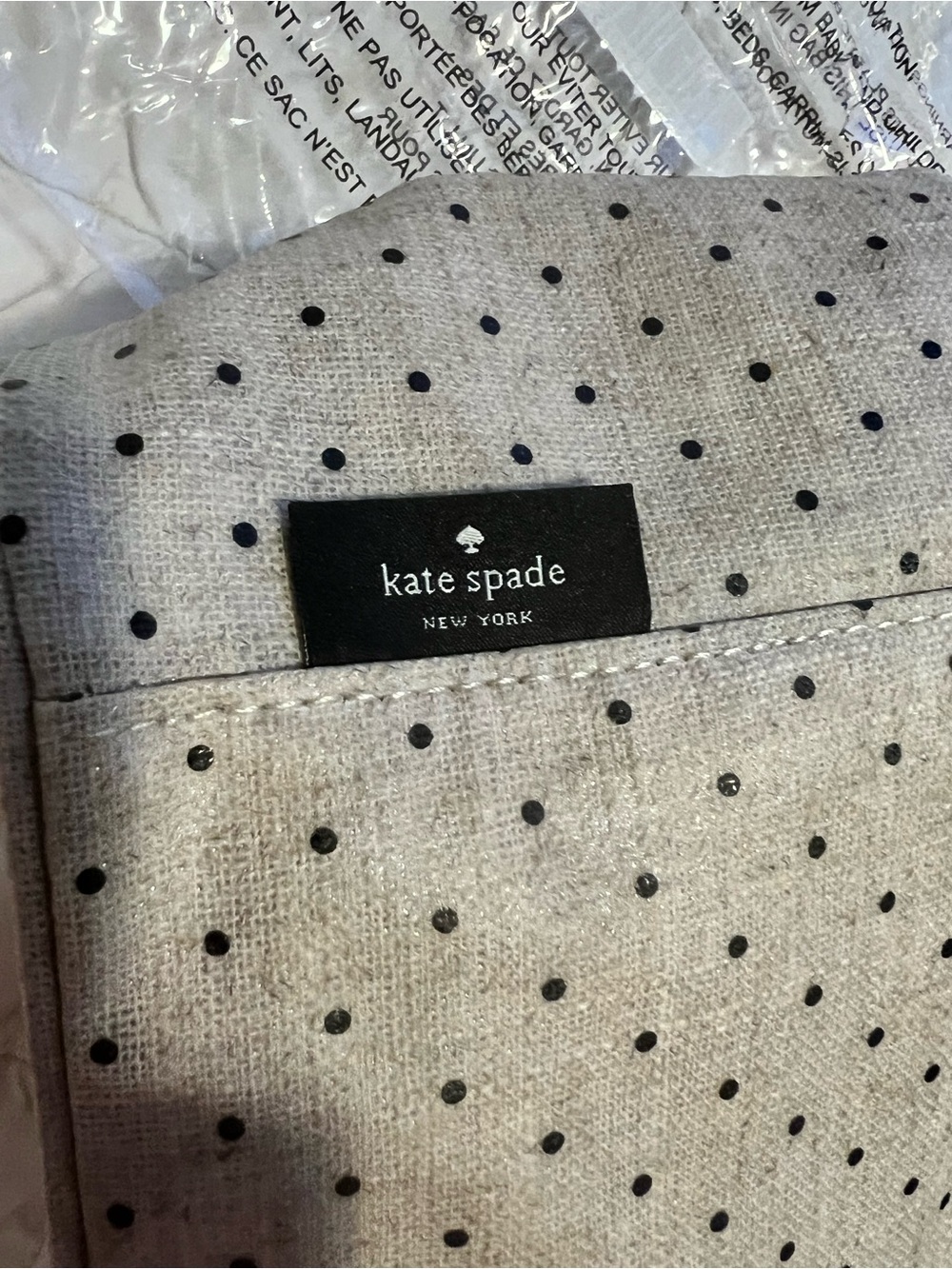 kate spade Gray Polka Dot Skirt makeup bag